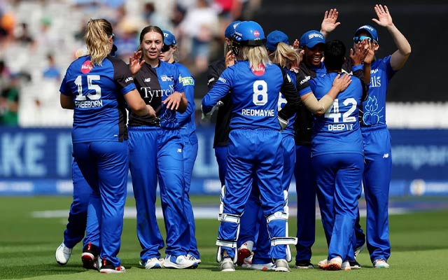 Georgia Redmayne and Danielle Gibson deliver London Spirit their maiden Women’s Hundred title. PC: Getty