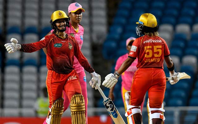 Watch Highlights Trinbago Knight Riders secure final spot with nail-biting win over Barbados Royals. PC: Getty