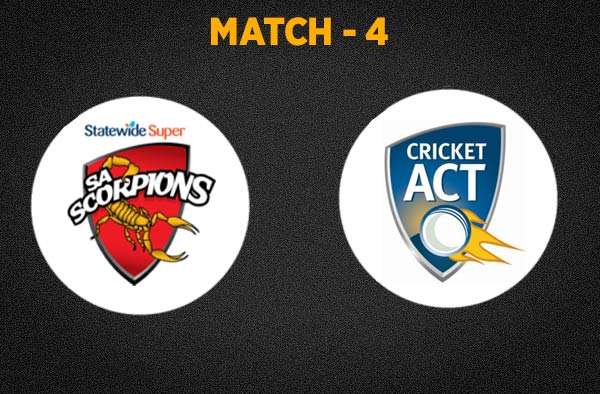 Match 4 South Australia Scorpions vs Australian Capital Territory Meteors