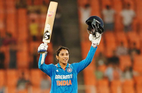 Smriti Mandhana rewrites history with her 8th ODI century. PC: BCCI