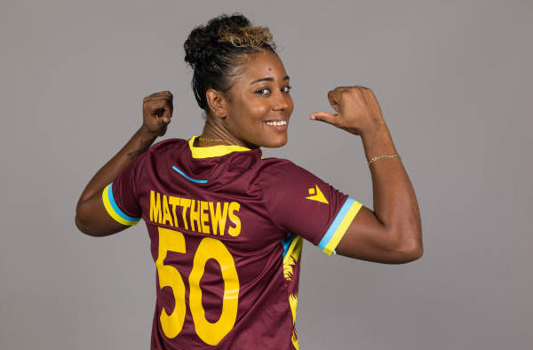 Hayley Matthews completes 100 T20I Matches. PC: Getty