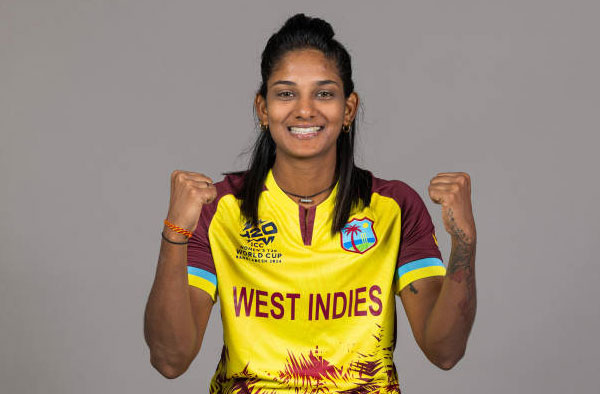 Karishma Ramharack's four-fer helps West Indies seal top spot in Group B. PC: Getty