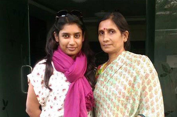 Mithali Raj with her mother