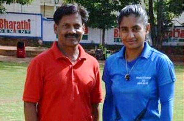 Mithali Raj with her Coach 