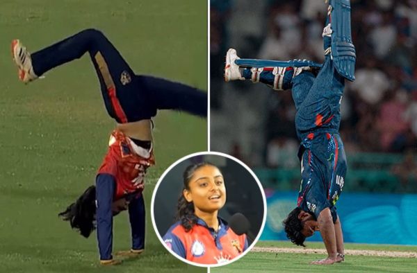 Sharayu Kulkarni Pulls Off a Rishabh Pant-Style Backflip Celebration on Smriti Mandhana’s Wicket