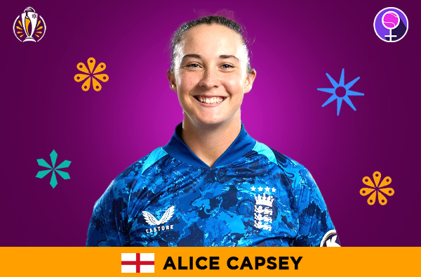 Alice Capsey for England in the Women's ODI World Cup 2025 | Image Credits: Female Cricket