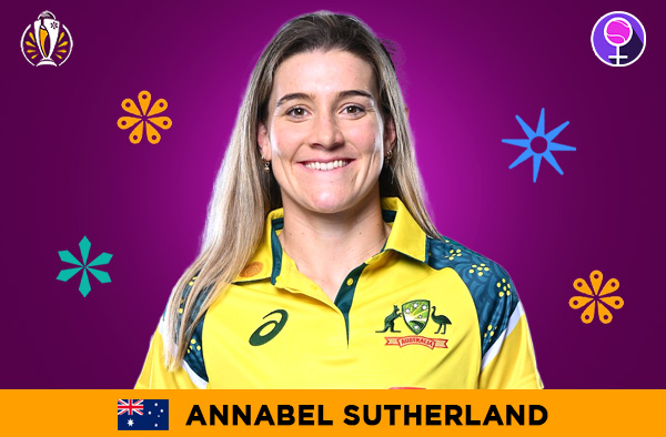 Annabel Sutherland for Australia in the Women's ODI World Cup 2025 | Image Credits: Female Cricket