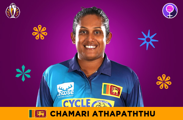 Chamari Athapaththu for Sri Lanka in the Women's ODI World Cup 2025 | Image Credits: Female Cricket