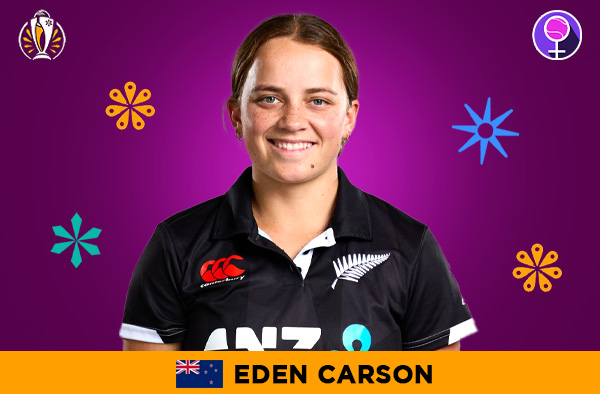 Eden Carson for New Zealand in the Women's ODI World Cup 2025 | Image Credits: Female Cricket