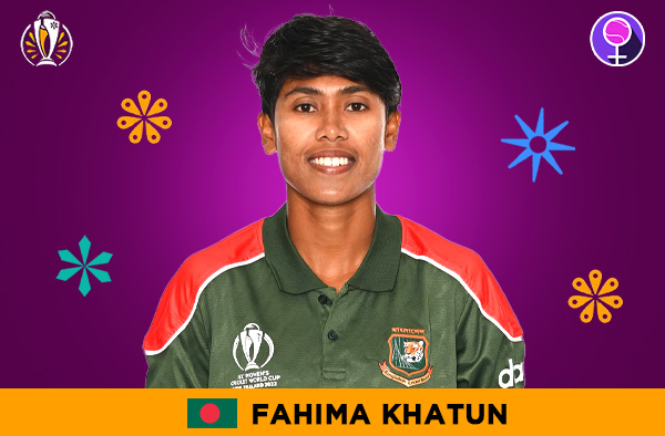 Fahima Khatun for Bangladesh in the Women's ODI World Cup 2025 | Image Credits: Female Cricket