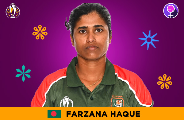 Farzana Hoque for Bangladesh in the Women's ODI World Cup 2025 | Image Credits: Female Cricket