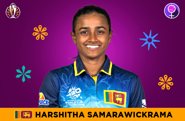 Harshitha Samarawickrama for Sri Lanka in the Women's ODI World Cup 2025 | Image Credits: Female Cricket