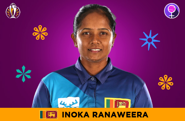 Inoka Ranaweera for Sri Lanka in the Women's ODI World Cup 2025 | Image Credits: Female Cricket