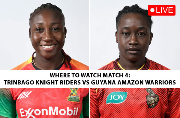 Where to Watch Match 4: Trinbago Knight Riders Women vs Guyana Amazon Warriors Women | Live Streaming Details