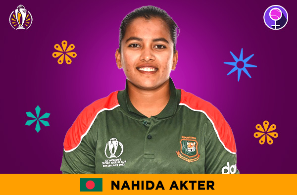 Nahida Akter for Bangladesh in the Women's ODI World Cup 2025 | Image Credits: Female Cricket