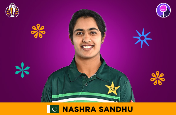 Nashra Sandhu for Pakistan in the Women's ODI World Cup 2025 | Image Credits: Female Cricket
