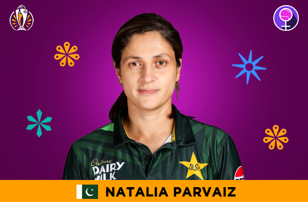 Natalia Parvaiz for Pakistan in the Women's ODI World Cup 2025 | Image Credits: Female Cricket
