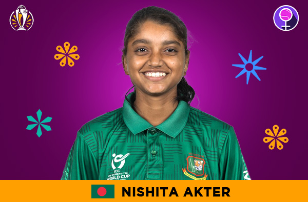 Nishita Akter for Bangladesh in the Women's ODI World Cup 2025 | Image Credits: Female Cricket