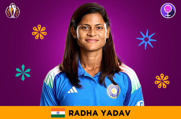Radha Yadav for India in the Women's ODI World Cup 2025 | Image Credits: Female Cricket