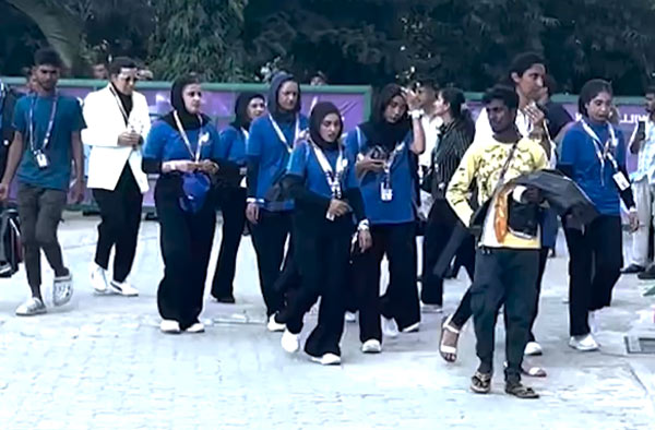Afghanistan Female Cricketers make a special appearance at the ODI World Cup Opener in Guwahati; PC: ESPN Cricinfo