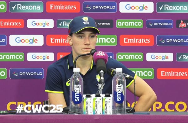 What did Annabel Sutherland say after missing out on her maiden World Cup century?