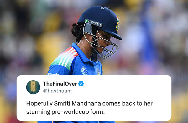 Fan Reactions: Netizens Unhappy with Smriti Mandhana's Batting, Hope for Return of Pre-World Cup Form
