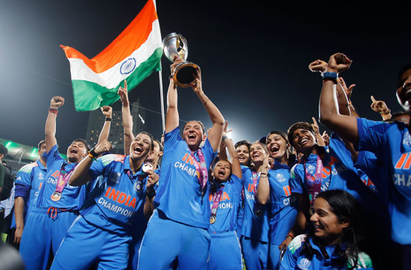 Indian Women's Cricket team celebrates Historic World Cup victory. PC: Getty