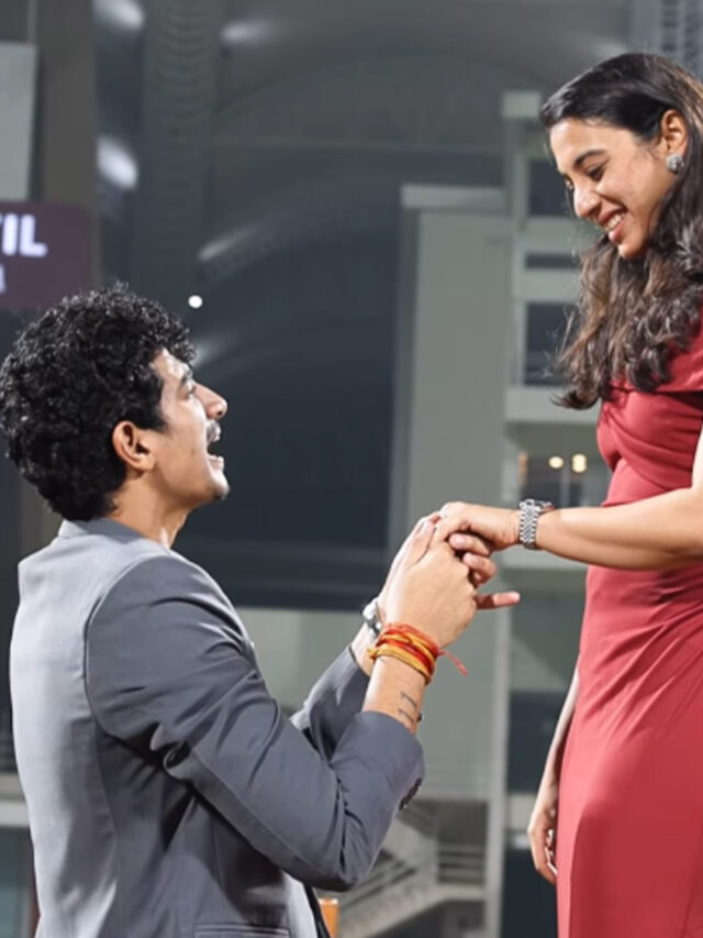 See Pictures: Palaash Muchhal Surprises Smriti Mandhana with a Beautiful Proposal at DY Patil
