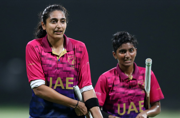 All-Rounder Esha Oza and Theertha Satish Lead United Arab Emirates to a Dominant Win Over Oman