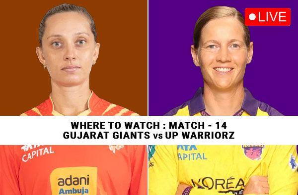 Where to Watch Match 14 of WPL 2026 – Gujarat Giants vs UP Warriorz? Live Streaming Details
