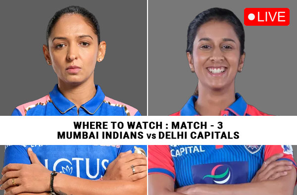 Where to Watch Match 3 of WPL 2026 – Mumbai Indians vs Delhi Capitals? Live Streaming Details