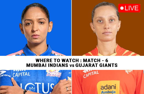 Where to Watch Match 6 of WPL 2026 – Mumbai Indians vs Gujarat Giants? Live Streaming Details