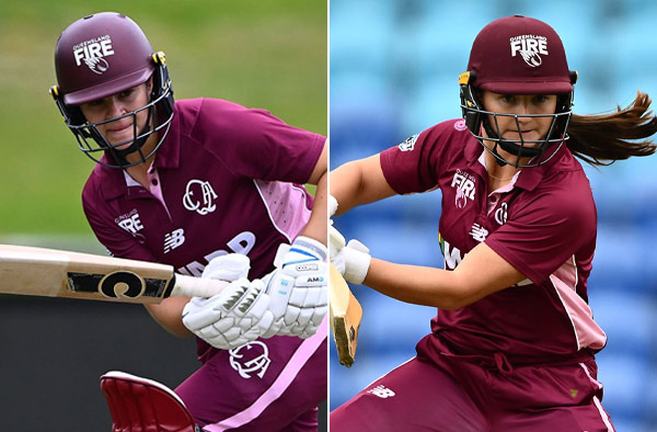 Mikayla Wrigley and Lucinda Bourke's Partnership Helps Queensland Fire to 32-Run Win Over Tasmania Tigers