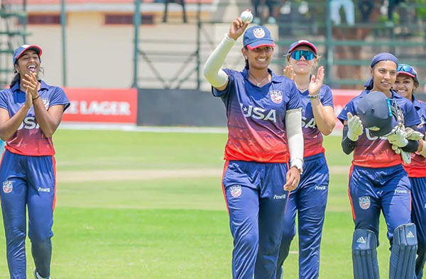 Geetika Kodali celebrates her 5-Wicket Haul. PC: IG