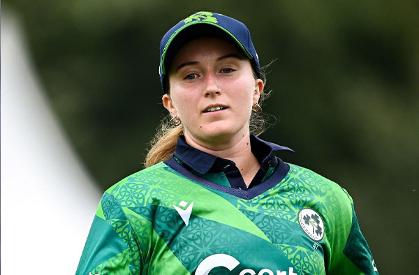 Leah Paul of Ireland during 3rd T20I between Ireland and Zimbabwe; PC: Getty