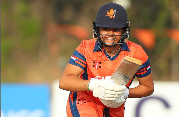 Sanya Khurana of the Netherlands bats during the ICC Women's Emerging Nations Trophy 2025