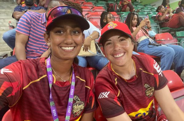 Geetika Kodali of USA with Sune Luus of South Africa after their 2024 WCPL triumph