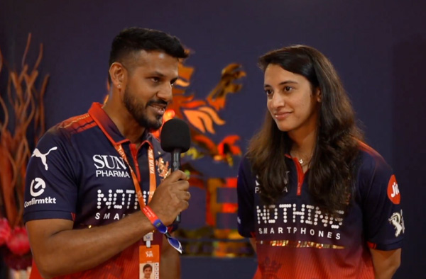 Smriti Mandhana and RCB's WPL Stars React to IPL 2026 Opener at Chinnaswamy. PC: RCB / IG