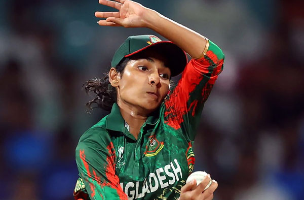 Rabeya Khan of Bangladesh bowls during the ICC Women's Cricket World Cup in India 2025