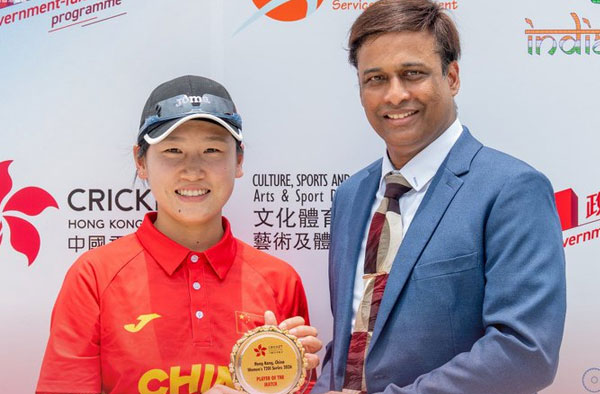 Cai Yuzhi's 3-Fer Sets Up China's Super Over Win Over Malaysia in HK Tri-Series. PC: CricketHK / X