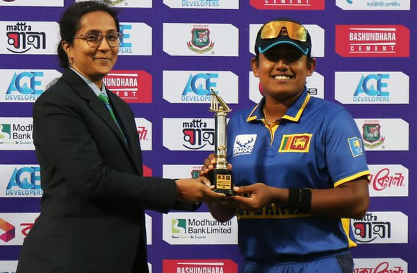 Chamari Athapaththu's 41 and 2 Wicket for 15 Seal Sri Lanka's T20I Series Whitewash. PC: Bangladesh Cricket / X